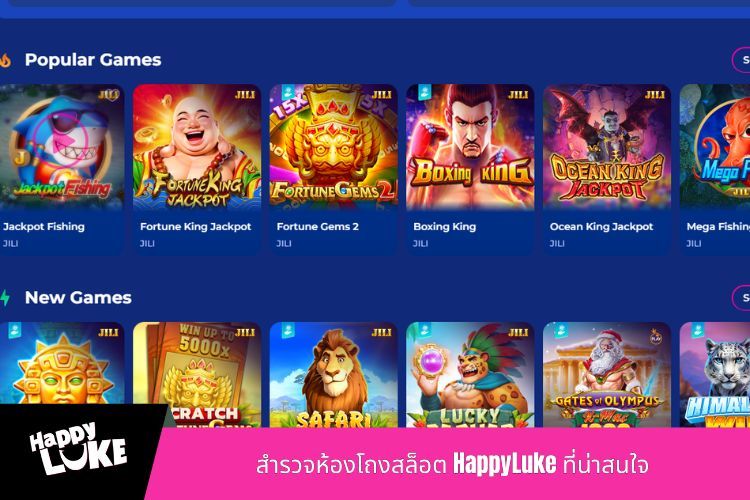 สำรวจห้องโถงสล็อต HappyLuke ที่น่าสนใจ